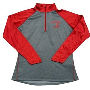 Alabama Crimson Tide Youth Quarter Zip Pullover L (12/14) Red Gray Pro Edge